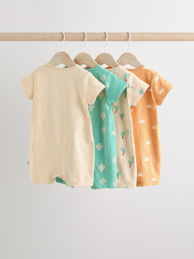 Minerals 100% Cotton Baby Rompers 4 Pack - Image 6 of 13