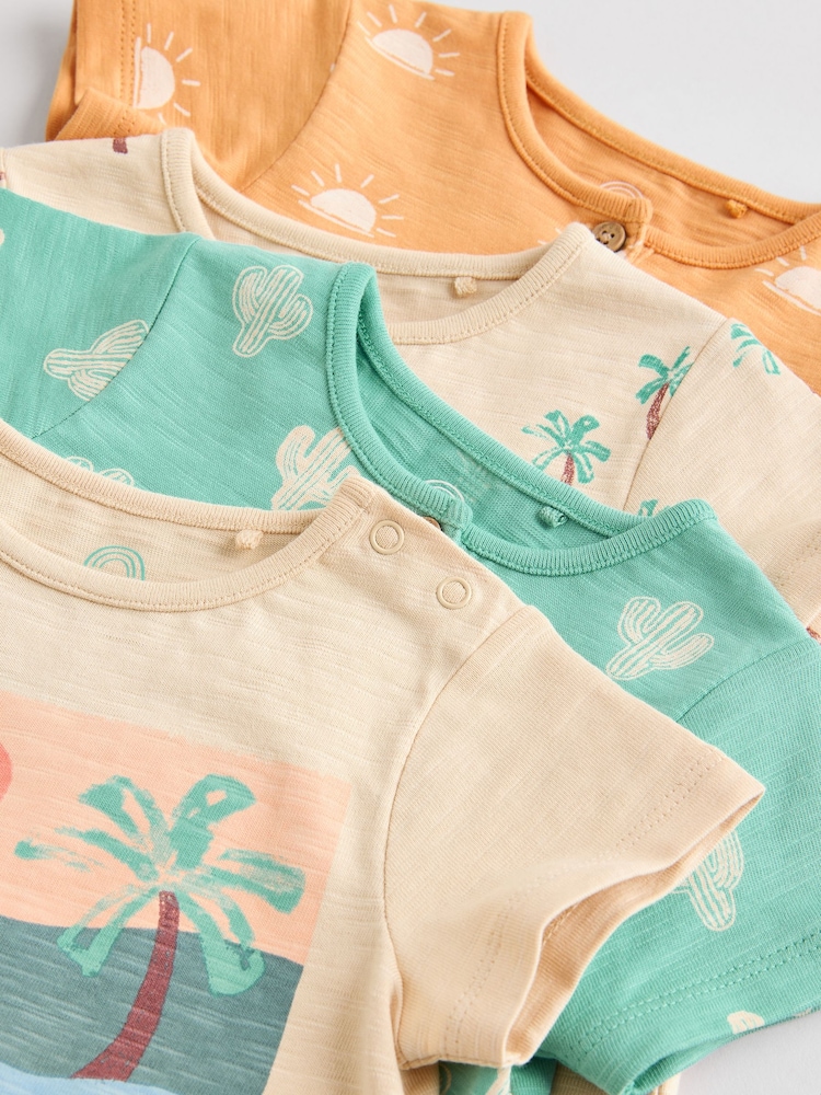 Minerals 100% Cotton Baby Rompers 4 Pack - Image 9 of 13