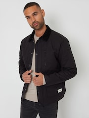 Threadbare Black 100% Cotton Twill Lightweight Jacket - Image 1 of 4