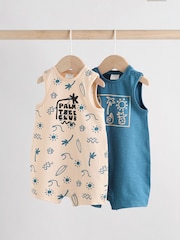 Blue Baby 100% Cotton Rompers 2 Pack - Image 1 of 1