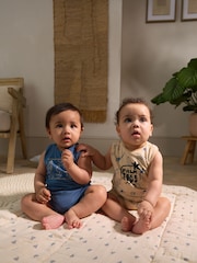 Blue Baby 100% Cotton Rompers 2 Pack - Image 2 of 10
