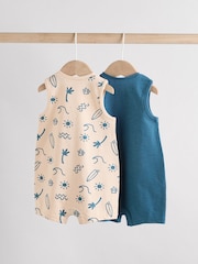 Blue Baby 100% Cotton Rompers 2 Pack - Image 3 of 10