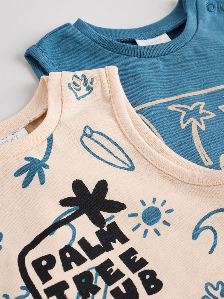 Soft Blue Cotton Baby Romper Clothing