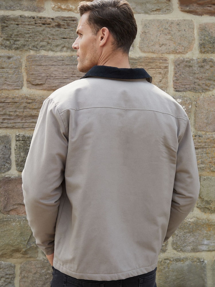 Brązowy - Threadbare 100% Cotton Twill Lightweight Jacket - Image 3 of 5