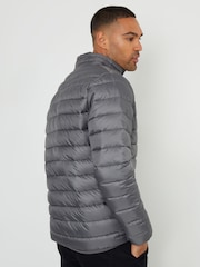 Threadbare Grey Showerproof Matte Finish Padded Funnel Neck Jacket - Image 3 of 4