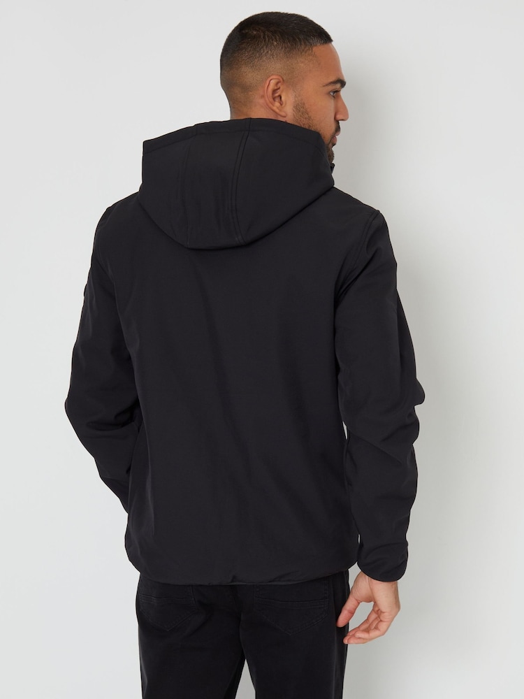 Threadbare Black Hooded Jacket With Padded Chest - Image 2 of 5
