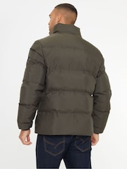 Threadbare Khaki Showerproof Funnel Neck Puffer Jacket - Image 3 of 5