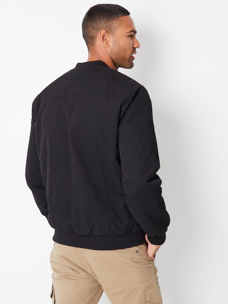 Threadbare Black Showerproof Utility Bomber Jacket - Image 2 of 5