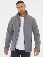 Threadbare Grey Funnel Neck Lightweight Jacket With Stretch - Image 1 of 5