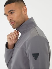 Threadbare Grey Funnel Neck Lightweight Jacket With Stretch - Image 3 of 5