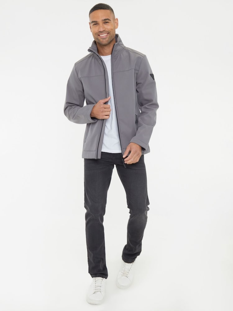 Threadbare Grey Funnel Neck Lightweight Jacket With Stretch - Image 5 of 5