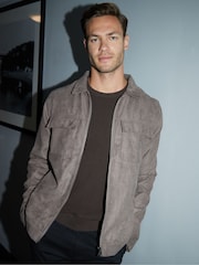 Threadbare Brown Faux Suede Jacket - Image 3 of 4