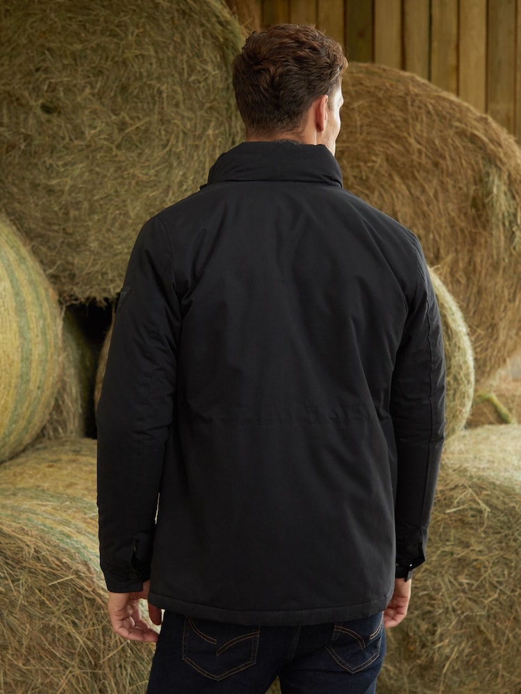 Threadbare Black Funnel Neck Utility Coat - Image 2 of 4