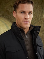 Threadbare Black Funnel Neck Utility Coat - Image 4 of 4