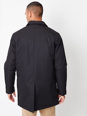 Threadbare Black Showerproof Button Up Collared Jacket - Image 2 of 4