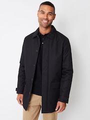 Threadbare Black Showerproof Button Up Collared Jacket - Image 3 of 4