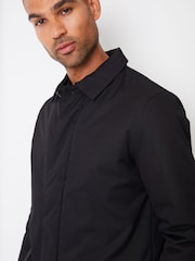 Threadbare Black Showerproof Button Up Collared Jacket - Image 4 of 4