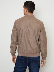 Threadbare Brown Faux Suede Bomber Jacket - Image 2 of 4