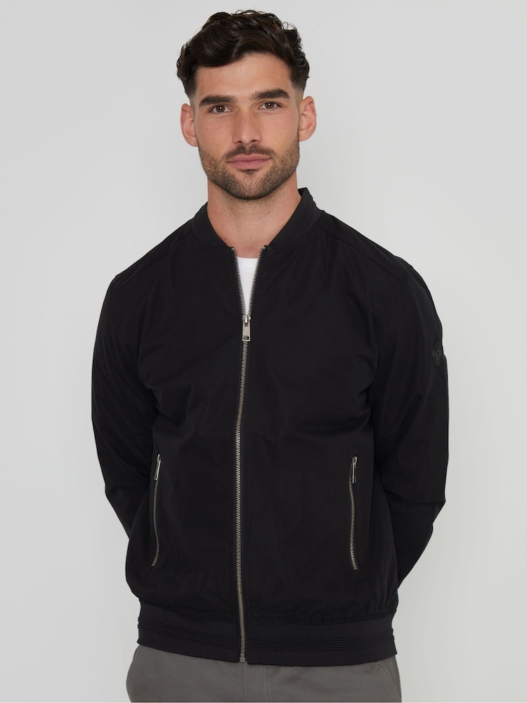 Threadbare Black Showerproof Classic Bomber Jacket - Image 1 of 4