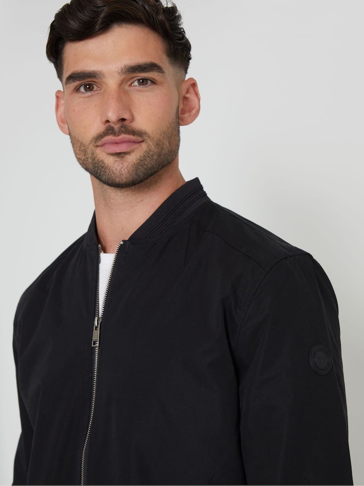 Threadbare Black Showerproof Classic Bomber Jacket - Image 4 of 4