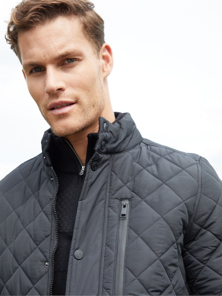 Threadbare Dark Black Long Sleeve Textured Knitted Jackets - Image 4 of 5