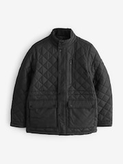 Threadbare Dark Black Long Sleeve Textured Knitted Jackets - Image 5 of 5