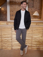Threadbare Black Collared Lightweight Zip-Through Jacket - Image 3 of 5