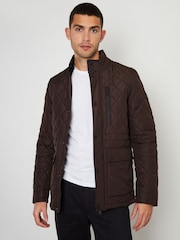 Threadbare Chocolate Brown Long Sleeve Textured Knitted Jackets - Image 1 of 6