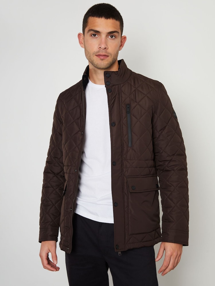 Threadbare Chocolate Brown Long Sleeve Textured Knitted Jackets - Image 1 of 6