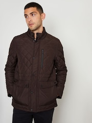 Threadbare Chocolate Brown Long Sleeve Textured Knitted Jackets - Image 2 of 6