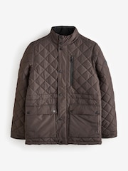 Threadbare Chocolate Brown Long Sleeve Textured Knitted Jackets - Image 6 of 6