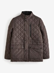 Threadbare Chocolate Brown Long Sleeve Textured Knitted Jackets - Image 6 of 6