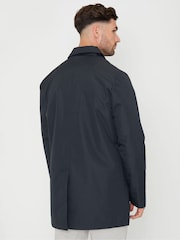 Threadbare Blue Showerproof Longline Collared Jacket - Image 2 of 5
