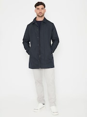 Threadbare Blue Showerproof Longline Collared Jacket - Image 4 of 5