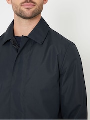 Threadbare Blue Showerproof Longline Collared Jacket - Image 5 of 5