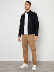 Threadbare Black Faux Suede Racer Jacket - Image 3 of 4