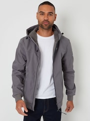 Threadbare Grey Hooded Lightweight Jacket With Stretch - Image 1 of 5