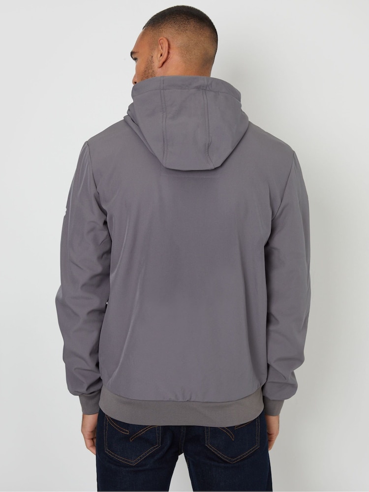 Threadbare Grey Hooded Lightweight Jacket With Stretch - Image 2 of 5