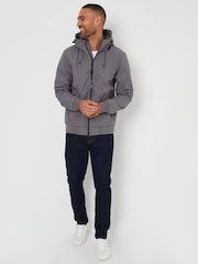 Threadbare Grey Hooded Lightweight Jacket With Stretch - Image 3 of 5