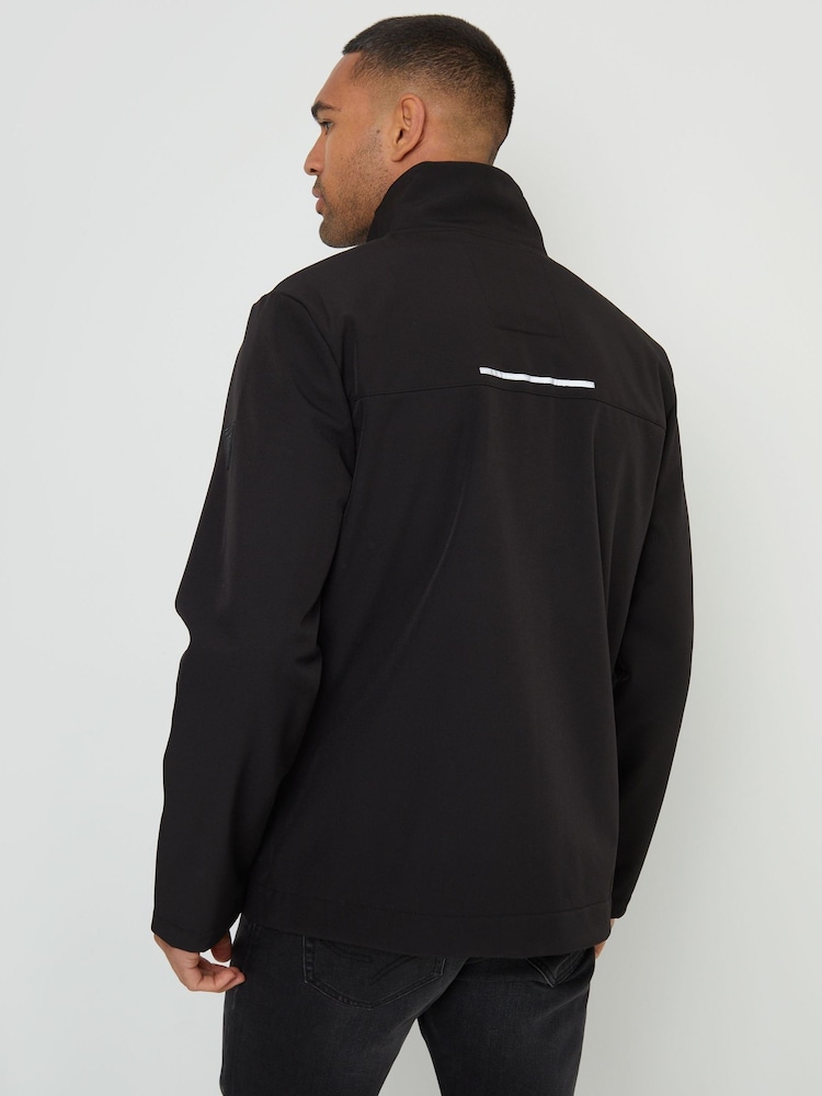 Threadbare Black Funnel Neck Lightweight Jacket With Stretch - Image 2 of 4