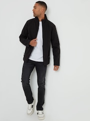 Threadbare Black Funnel Neck Lightweight Jacket With Stretch - Image 3 of 4