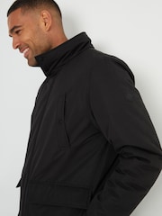 Threadbare Black Showerproof Funnel Neck Mock Layer Coat - Image 5 of 5