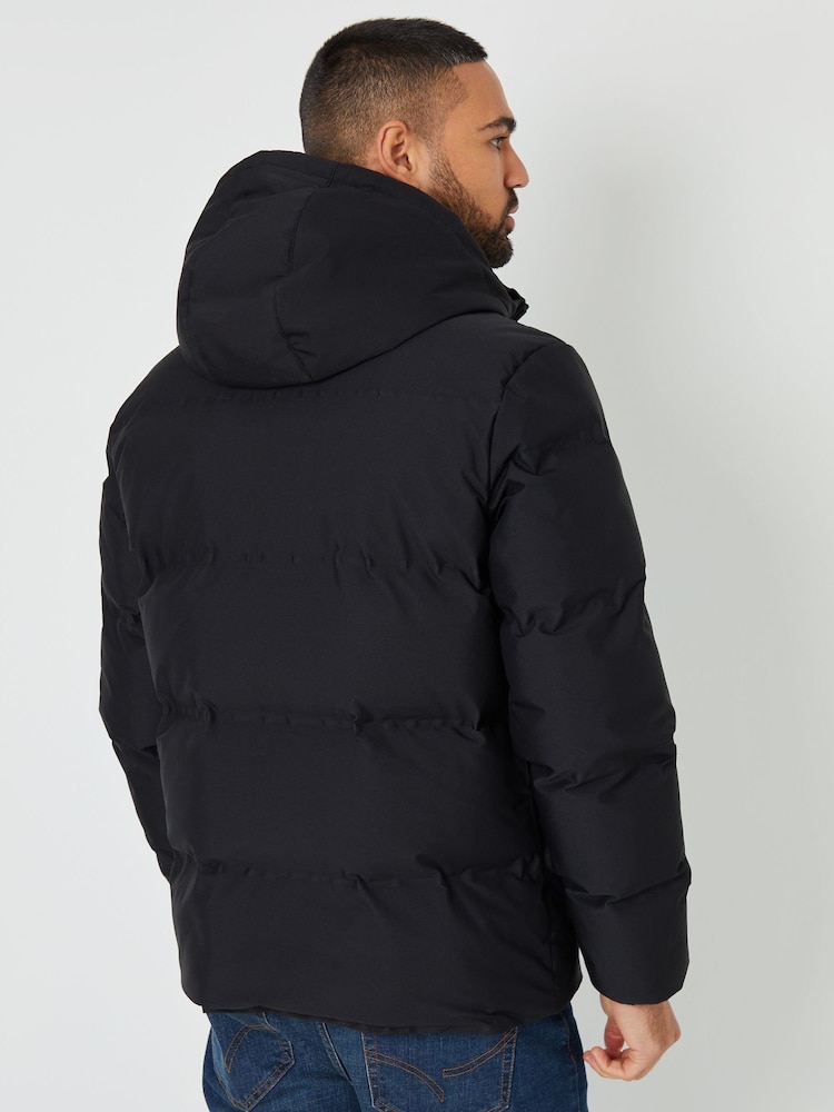 Черный - Threadbare Black Showerproof Hooded Puffer Coat - Изображение 2 из 4 Черный - Threadbare Black Showerproof Hooded Puffer Coat - Изображение 2 из 4