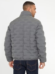 Серый - Threadbare Стеганый воротник-воронка стеганая куртка - Изображение 2 из 4