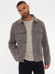 Threadbare Neutral Brushed Button Up Shacket - Image 1 of 4