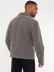 Threadbare Neutral Brushed Button Up Shacket - Image 2 of 4