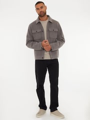 Threadbare Neutral Brushed Button Up Shacket - Image 3 of 4