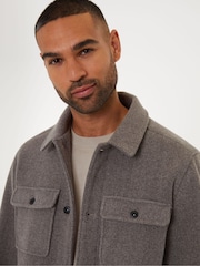 Threadbare Neutral Brushed Button Up Shacket - Image 4 of 4