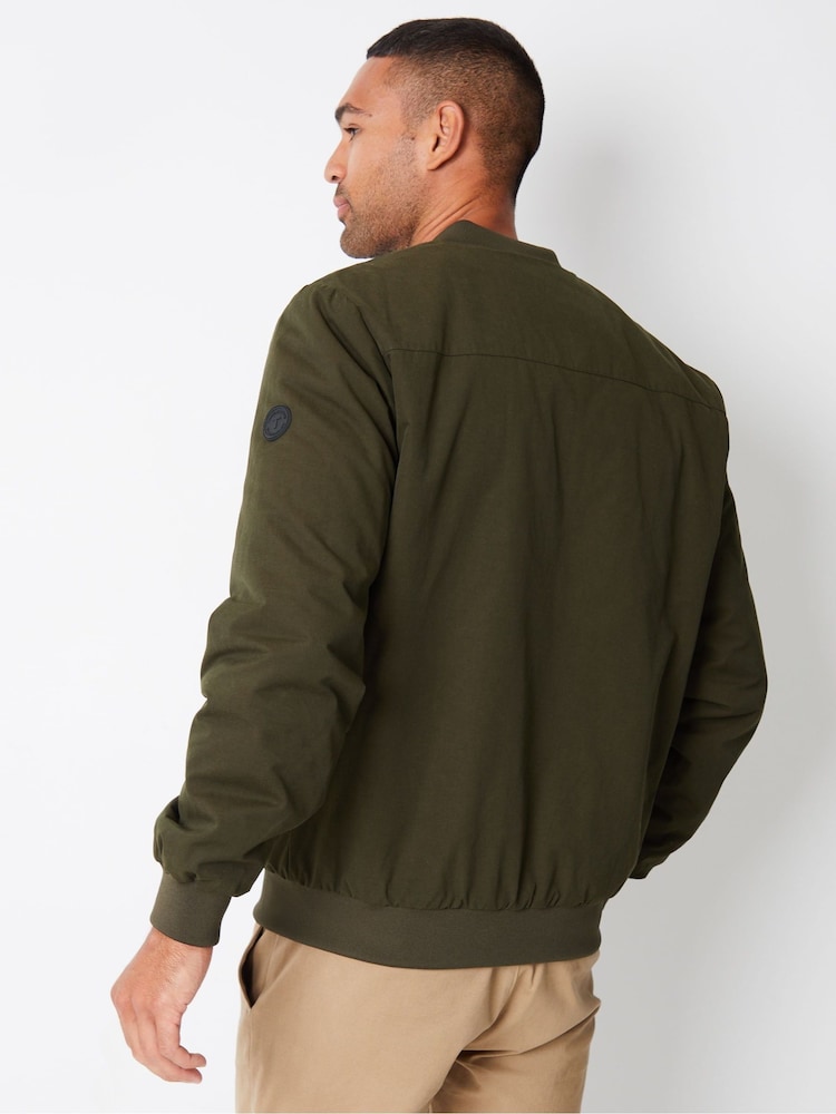 Threadbare khaki Green Showerproof Utility Bomber Jacket - Image 2 of 4