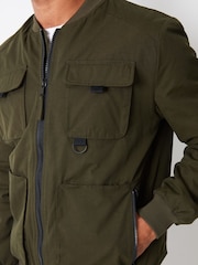Threadbare khaki Green Showerproof Utility Bomber Jacket - Image 4 of 4
